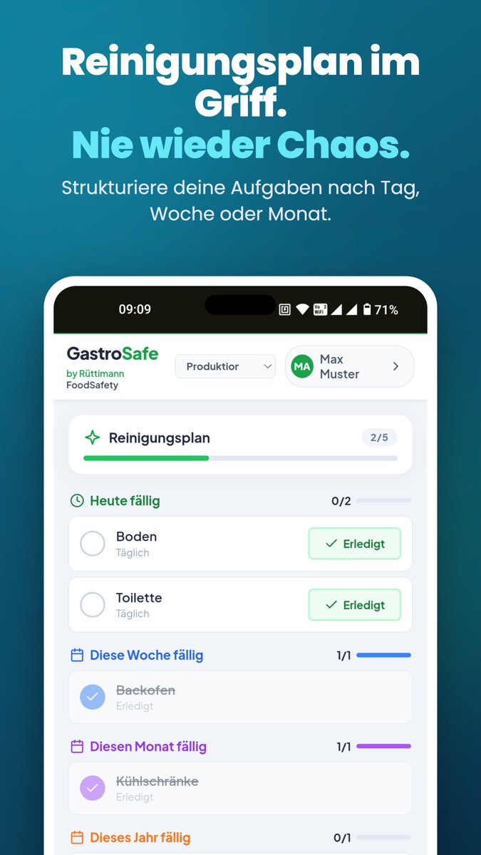 Reinigungsplan App Gastro - Digitale Putzpläne abhaken